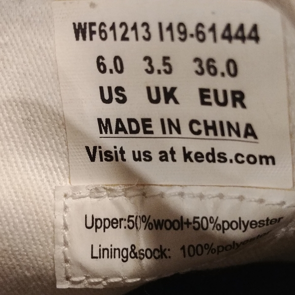 Keds Women's Size 6 Low Cut Shoes. 50% Wool Uppers Streetwear Sneakers. - Picture 9 of 9